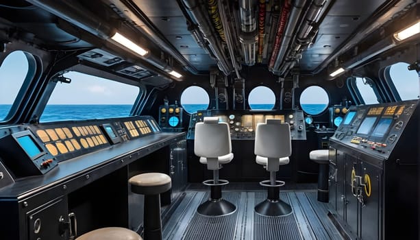 The inside of a submarine - AI generated - Illustration
