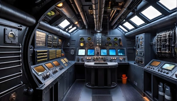The inside of a submarine - AI generated - Illustration