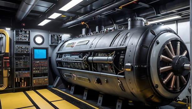 The inside of a submarine - AI generated - Illustration