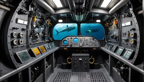 The inside of a submarine - AI generated - Illustration