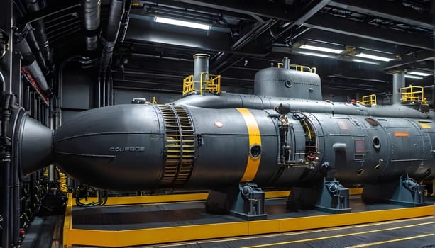 The inside of a submarine - AI generated - Illustration