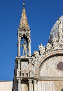 The northern facade of St. Mark's Basilica in Venice. Italy