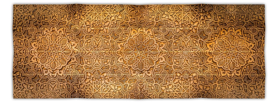 Creative picture of arabic background. Beige arab geometric decoration - retro design