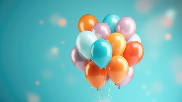 colorful balloons background at celebration, ai