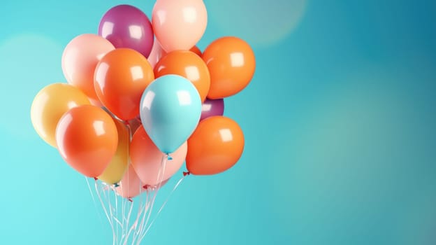 colorful balloons background at celebration, ai