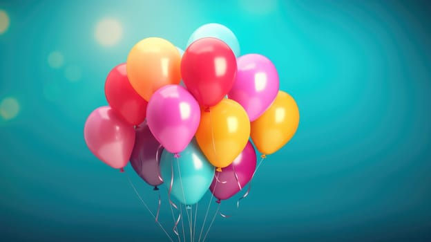 colorful balloons background at celebration, ai