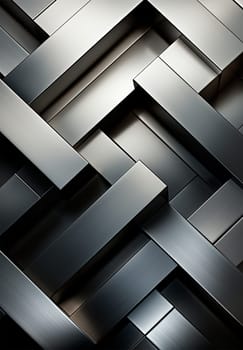 Vertical metal texture, steel silver background AI generated image