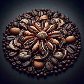 decorative coffee and spice pattern illustration generative ai