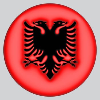 3D Flag of Albania on a avatar circle background.