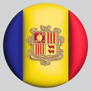 3D Flag of Andorra on a avatar circle background.