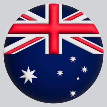3D Flag of Australia on a avatar circle background.