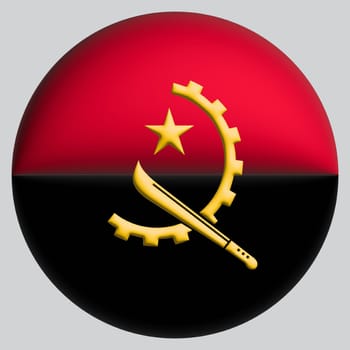 3D Flag of Angola on a avatar circle background.