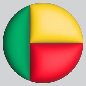 3D Flag of Benin on a avatar circle background.