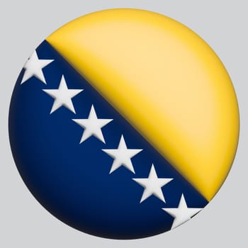3D Flag of Bosnia and Herzegovina on a avatar circle background.