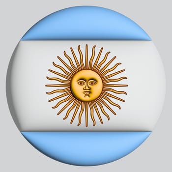 3D Flag of Argentina on a avatar circle background.