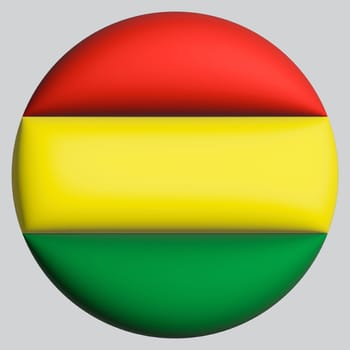 3D Flag of Bolivia on a avatar circle background.