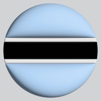 3D Flag of Botswana on a avatar circle background.