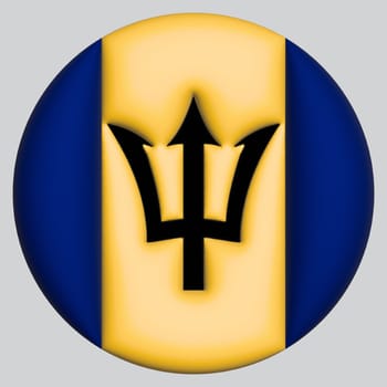 3D Flag of Barbados on a avatar circle background.