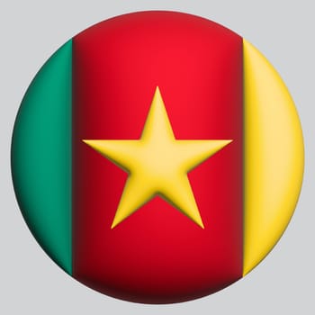 3D Flag of Cameroon on a avatar circle background.