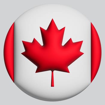 3D Flag of Canada on a avatar circle background.