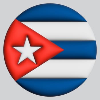 3D Flag of Cuba on a avatar circle background.