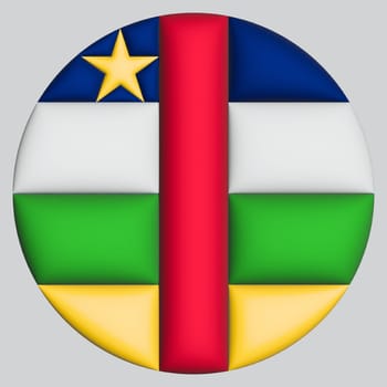 3D Flag of Central African Republic on a avatar circle background.