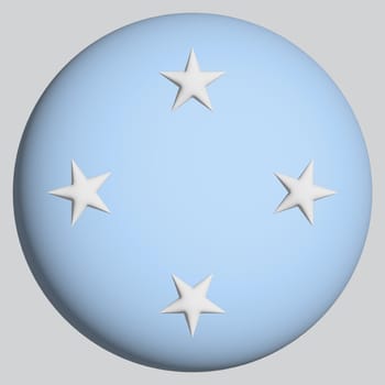 3D Flag of Federated States of Micronesia on a avatar circle background.