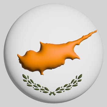 3D Flag of Cyprus on a avatar circle background.