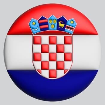 3D Flag of Croatia on a avatar circle background.
