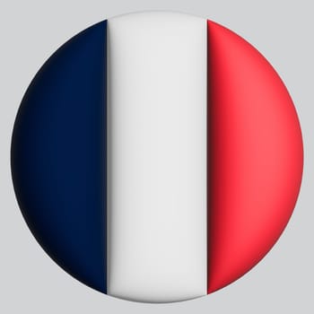 3D Flag of France on a avatar circle background.