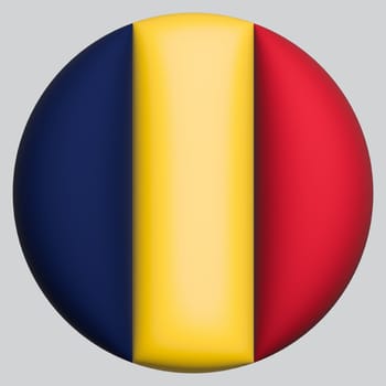 3D Flag of Chad on a avatar circle background.