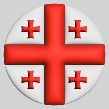 3D Flag of Georgia on a avatar circle background.