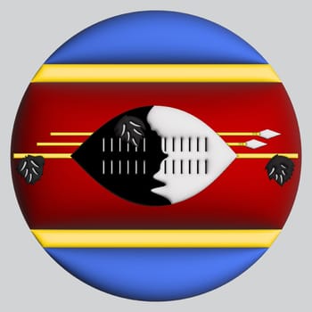 3D Flag of Eswatini on a avatar circle background.