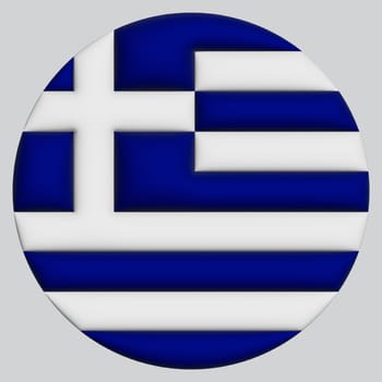 3D Flag of Greece on a avatar circle background.
