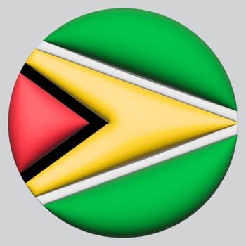 3D Flag of Guyana on a avatar circle background.