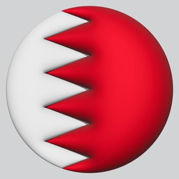 3D Flag of Bahrain on a avatar circle background.