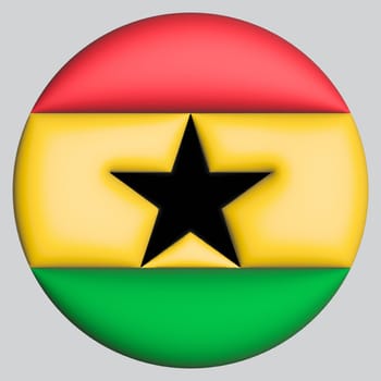 3D Flag of Ghana on a avatar circle background.
