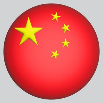 3D Flag of China on a avatar circle background.