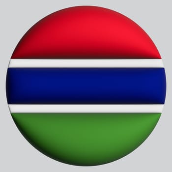 3D Flag of Gambia on a avatar circle background.