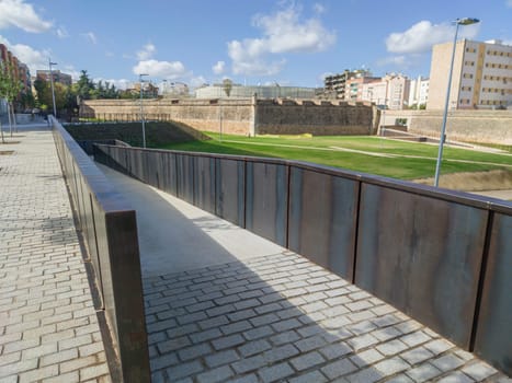 Santa Maria Bastion green corridor, Badajoz, Extremadura, Spain. Winter season