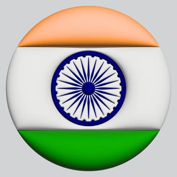 3D Flag of India on a avatar circle background.