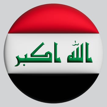 3D Flag of Iraq on a avatar circle background.