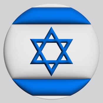 3D Flag of Israel on a avatar circle background.