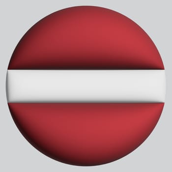 3D Flag of Latvia on a avatar circle background.