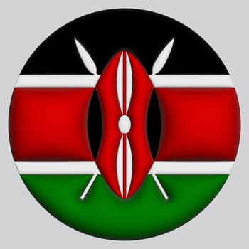 3D Flag of Kenya on a avatar circle background.