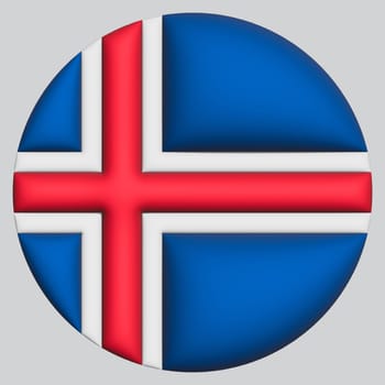 3D Flag of Iceland on a avatar circle background.