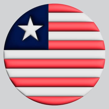 3D Flag of Liberia on a avatar circle background.