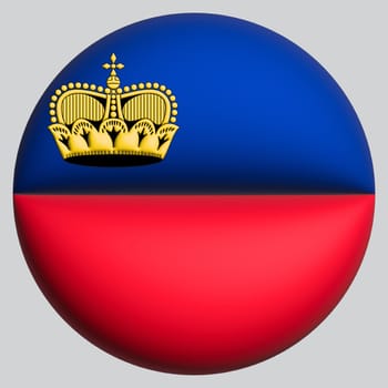 3D Flag of Liechtenstein on a avatar circle background.