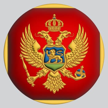 3D Flag of Montenegro on a avatar circle background.