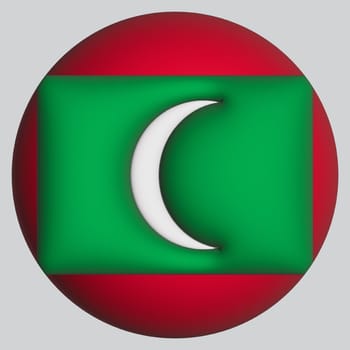 3D Flag of Maldives on a avatar circle background.